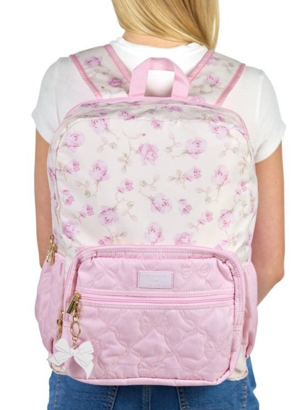 IN-HAND | LoveShackFancy x Target Yoobi Ribbon Rosa Backpack Sterling Dusk - Picture 11 of 13